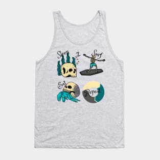 eat surf sleep repeat Tank Top